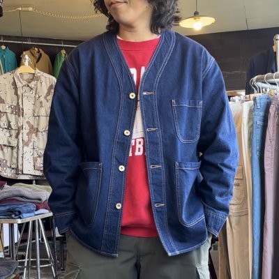 画像1: 【BARNS NOCOLLAR COVERALL JK  カバーオール （デニム）】