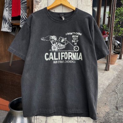 画像1: 【BARNS プリントＴシャツ CALIFORNIA BIKE（ブラック）】