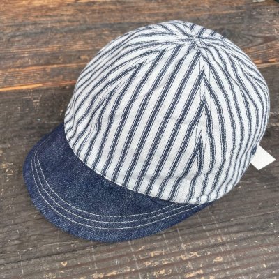 画像1: 【HIGHER BEAK CAP（ ヒッコリー×デニム）】