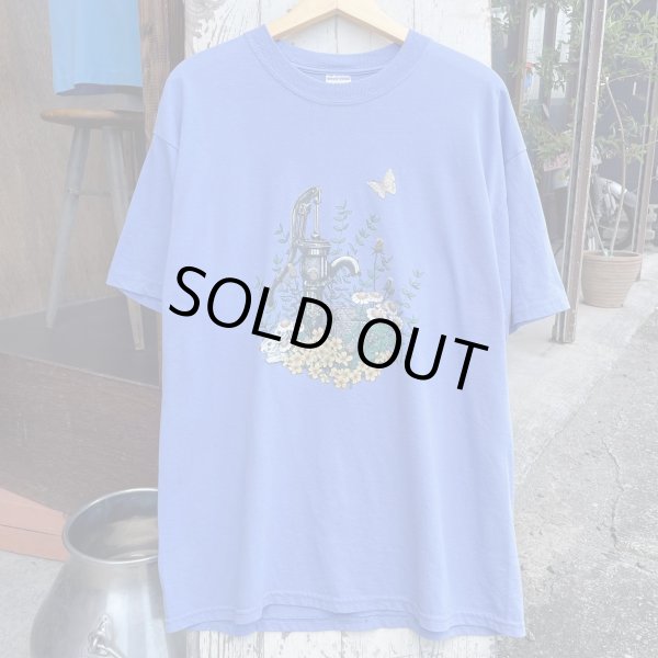 画像1: 【JERZEES Ｔシャツ 草花とウサギと蝶 NO2506191】 (1)