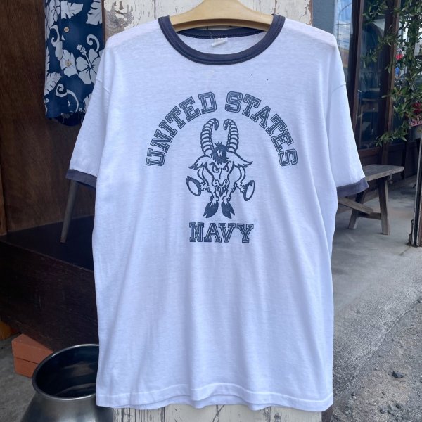 画像1: 【アメリカ製 VELVA SHEEN リンガーTシャツ U.S.NAVY NO2507102】 (1)