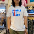 画像1: 【ピープルゲットレディ オリジナルTシャツ 三段ロゴ （ホワイト）】 (1)