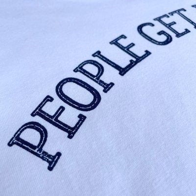 画像3: 【ピープルゲットレディ オリジナルTシャツ カレッジロゴ （ホワイト）】