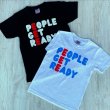 画像1: 【（キッズ）ピープルゲットレディ オリジナルTシャツ（ホワイト/ブラック） 】 (1)