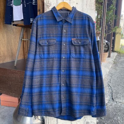 画像1: 【ORVIS オービス ネルシャツ チャコール×ブルー NO.2509182】