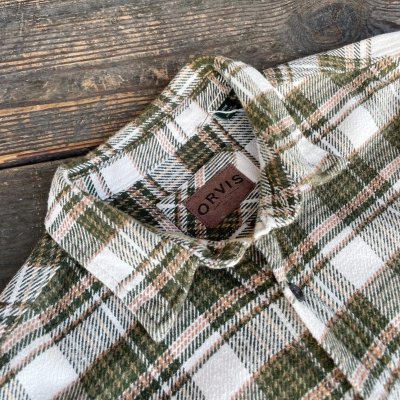 画像2: 【ORVIS オービス ネルシャツ ホワイト×グリーン NO.2509181】